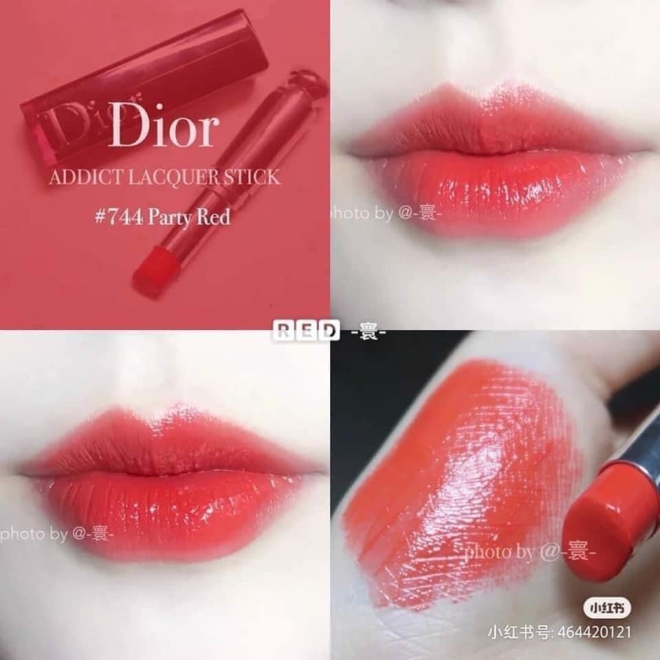Son Dior Addict Lacquer Stick 744 Party Red - Son Môi Cao Cấp