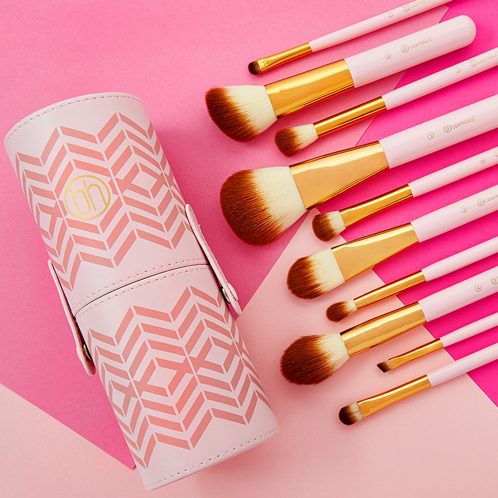 Tách set Bộ cọ BH Cosmetics Pink Perfection - 10 Piece Brush Set ...