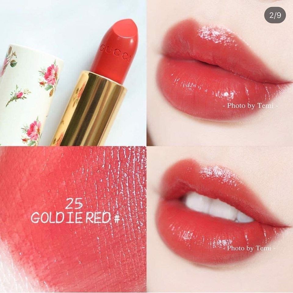 Son Gucci Rouge À Lèvres Voile Lipstick Màu 25 Goldie Red - Son Môi Cao Cấp